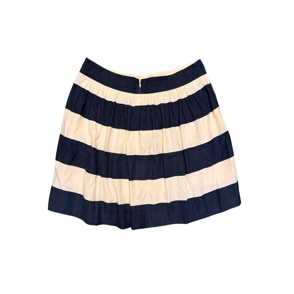 Banana Republic Navy & Cream Striped Pleated Skirt – Size 10P